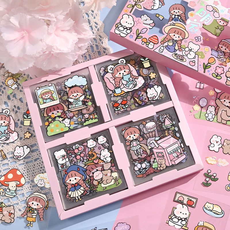 Bộ 20 / 25 / 100 Sticker Hoạt Hình Xinh Xắn Chống Thấm Nước