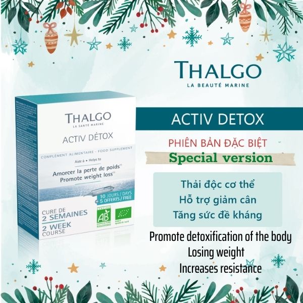 🌹Nước uống thải độc thanh lọc cơ thể, hỗ trợ giảm cân, tăng sức đề kháng Thalgo Active Detox (Hộp 15 Ống)