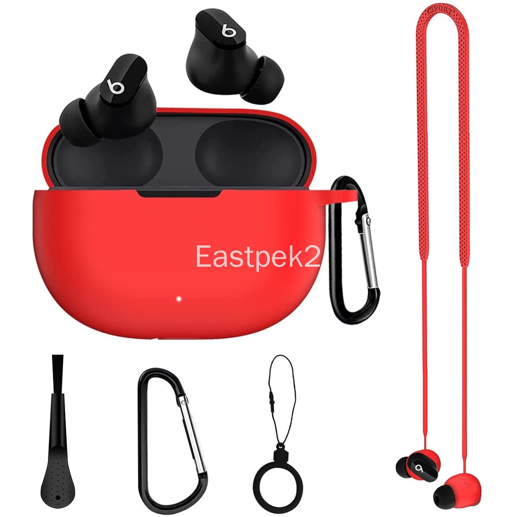 Vỏ Bảo Vệ Hộp Sạc Tai Nghe Beats Studio Buds 2 Bằng Silicon 5 Trong 1 Kèm Móc Khóa Và Dây Đeo Chống Thất Lạc 2021
