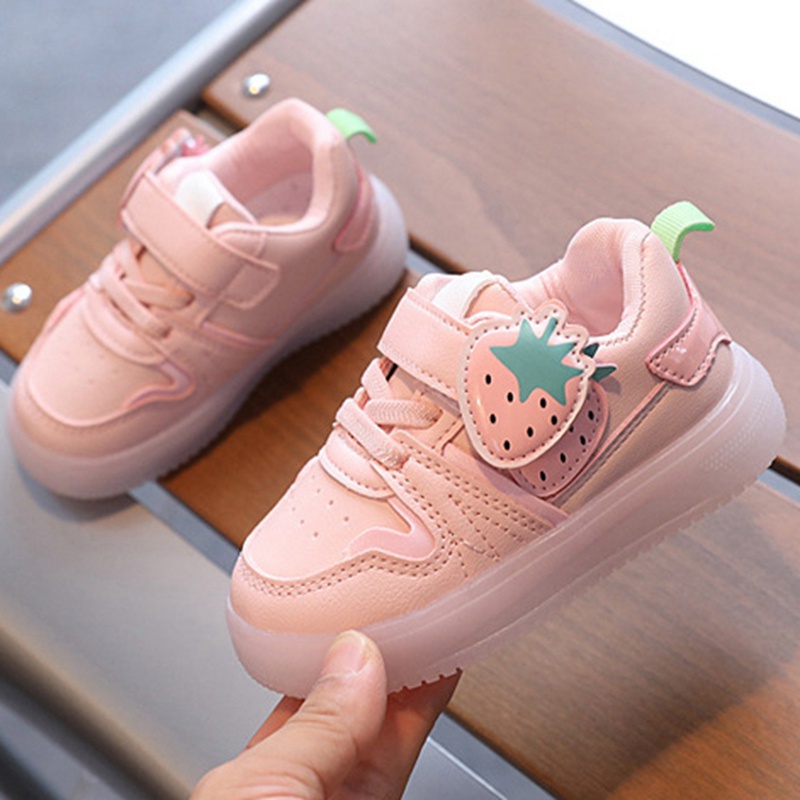 Giày Sneaker Đế Phẳng Chống Trượt Có Đèn LED Thoáng Khí In Họa Tiết Hoạt Hình Dễ Thương Cho Bé Trai & Gái 1 -