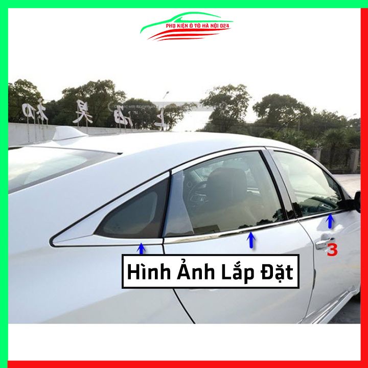 Bộ nẹp viền chân kính inox Civic 2017-2021