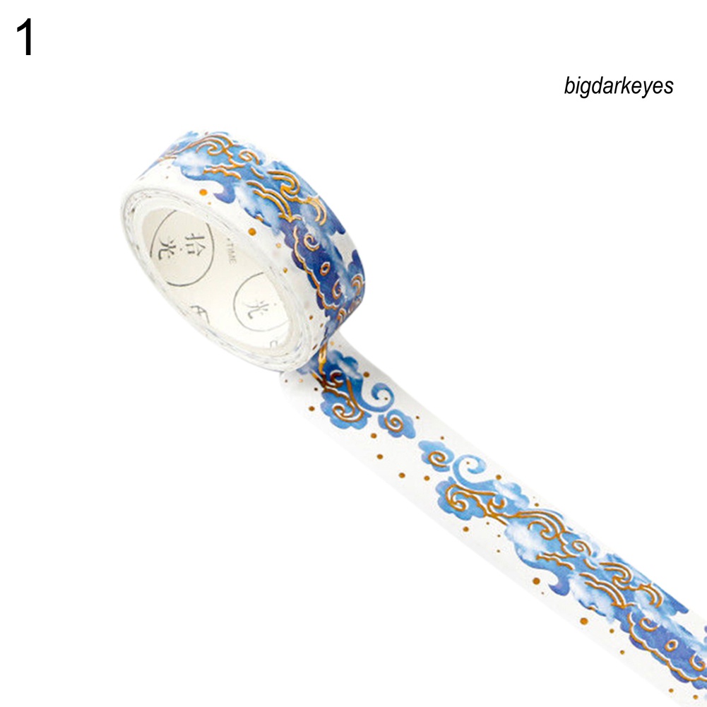 Nyt- Băng Dính Giấy Washi Lá Vàng Kim Tuyến Trang Trí Thủ Công Phong Cách Trung Quốc