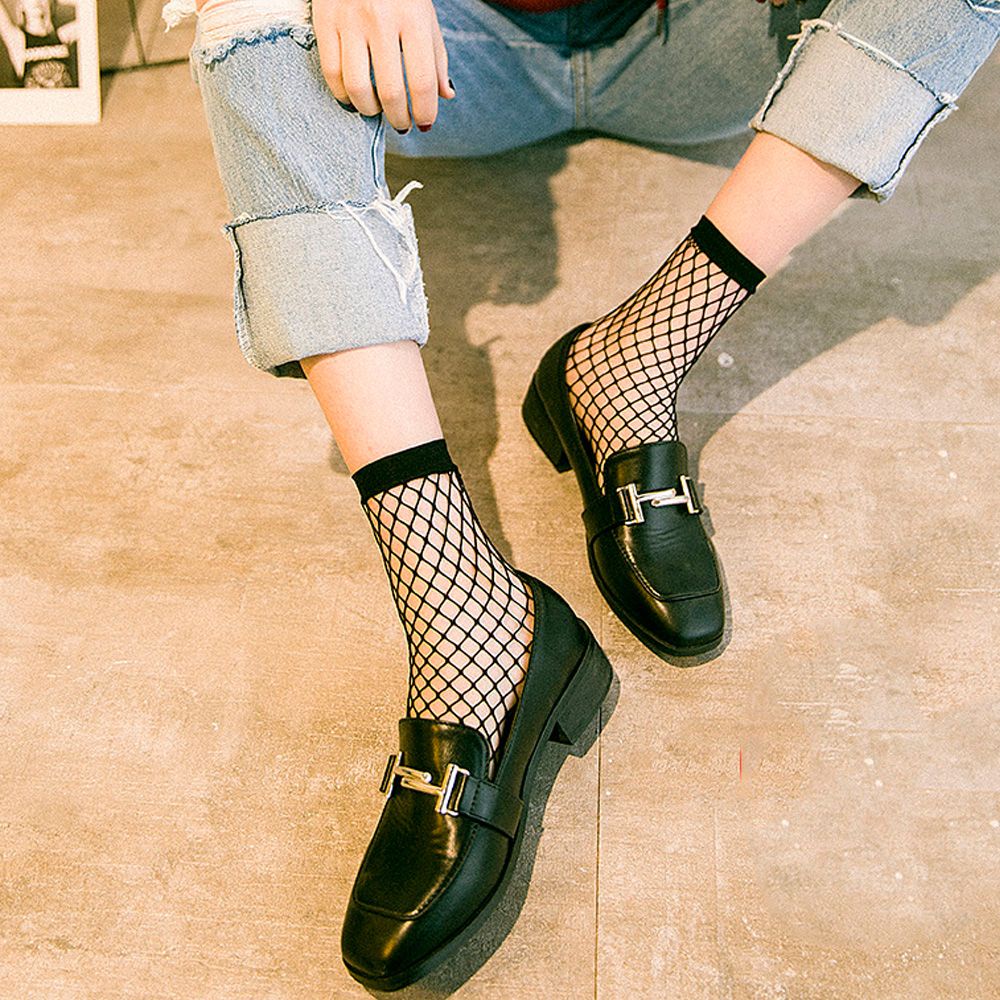 Tất lưới ngắn thoáng khí màu đen gợi cảm cho nữ MIHAN1