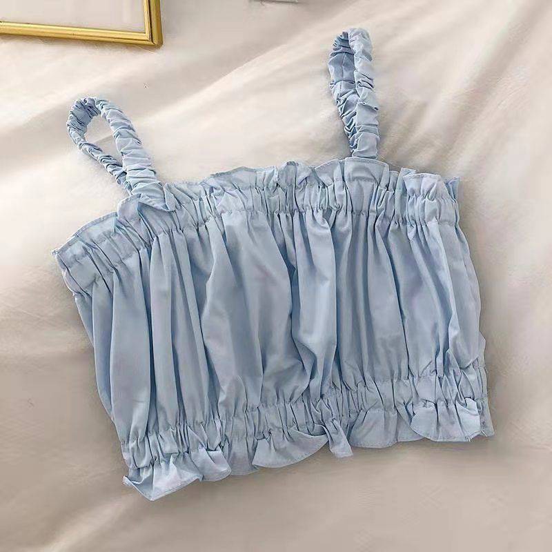 Áo 2 dây croptop nữ bánh bèo mặc nhà đi biển thiết kế chun co giãn phong cách thời trang hàn quốc xinh đẹp A2 SUTANO