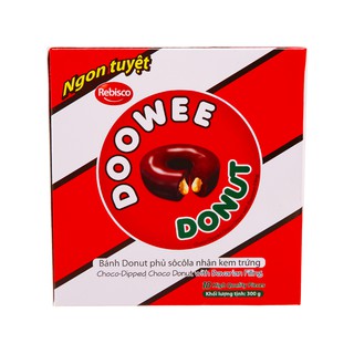 Bánh phủ sô cô la nhân kem trứng Doowee Donut hộp 300g thumbnail