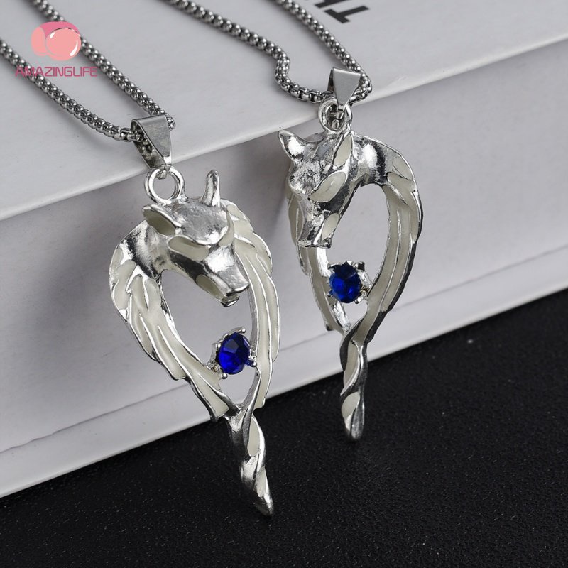 Dây Chuyền Mặt Hình Rồng / Chó Sói / Trái Tim Dạ Quang Phong Cách Hip Hop Cổ Điển Bằng Thép Không Gỉ Dành Cho Halloween