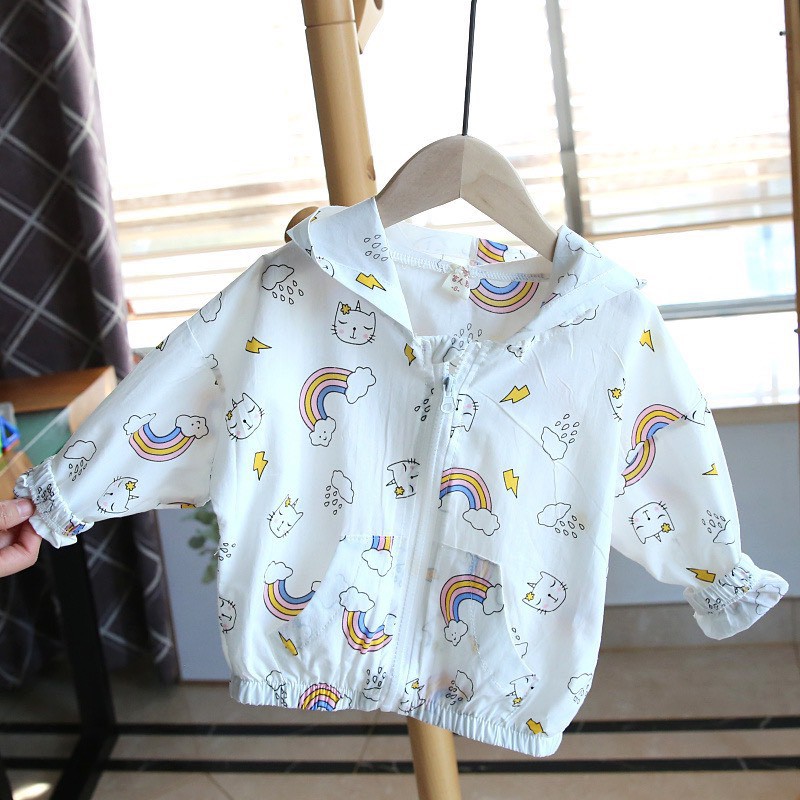 Áo chống nắng cho bé FUHA, áo chất đũi họa tiết hoạt hình xinh xắn bé 8 đến 25kg