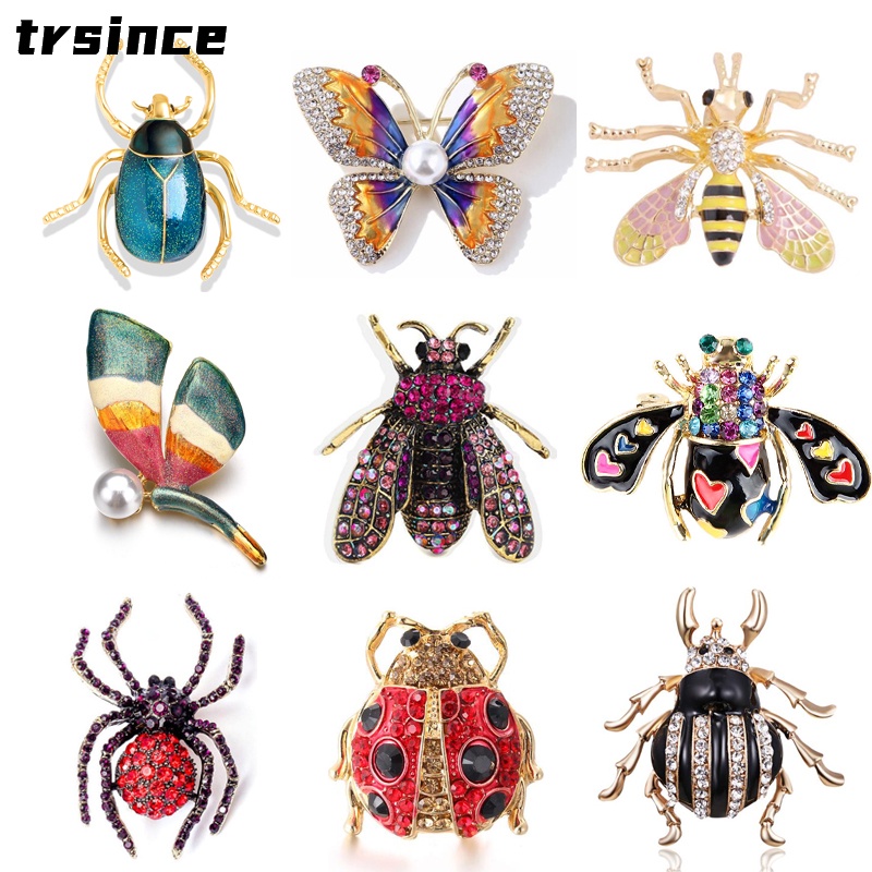 Trâm Cài Áo Hình Bọ Cánh Cứng Đính Đá Dễ Thương