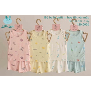 Little Love LIL Bộ ba lỗ petit in họa tiết bé trai, bé gái