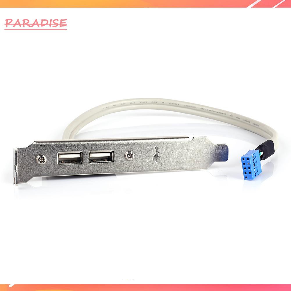Paradise1 9Pin Motherboard Female Header to Dual USB 2.0 Adapter Cable for Desktop PC