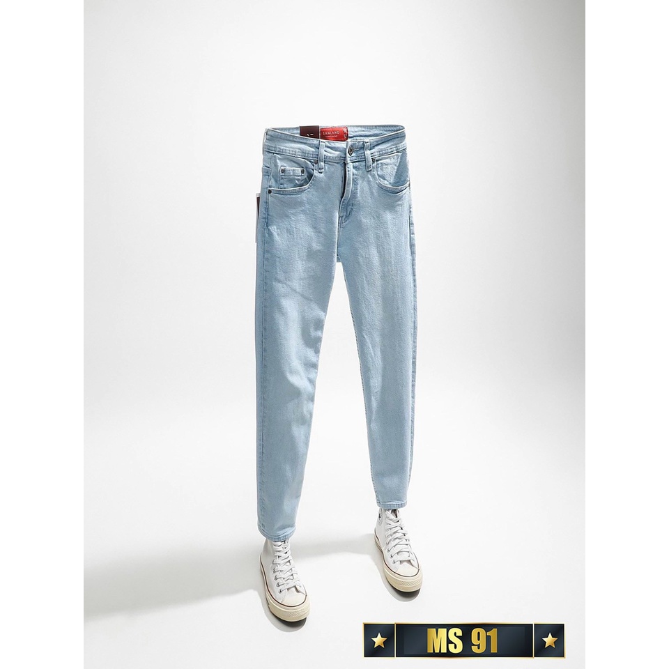 Quần jean nam xanh trơn cao cấp-chất bò co dãn 4 chiều-from chuẫn thời trang Lady-Hn Store88 o1