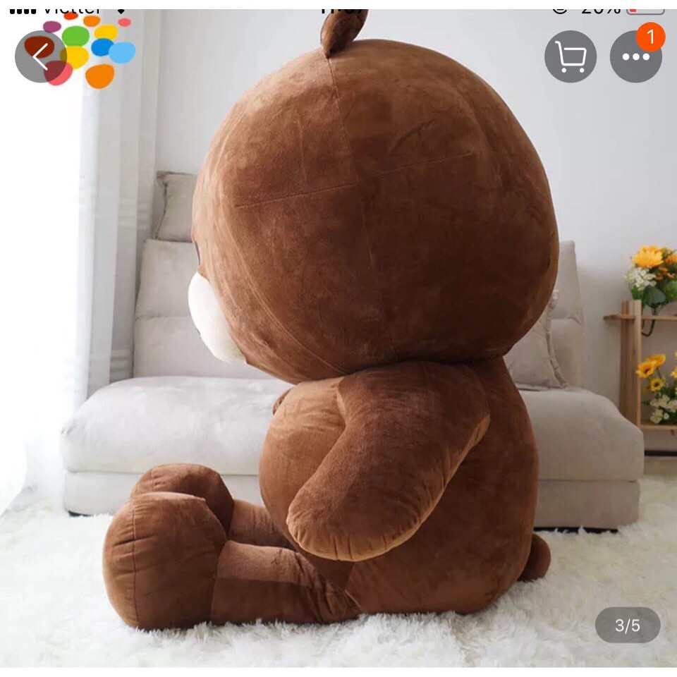 ( Rẻ nhất shopee ) Gấu Bông Brown khổng lồ khổ vải 1m6- Hàng cao cấp - Trùm gấu