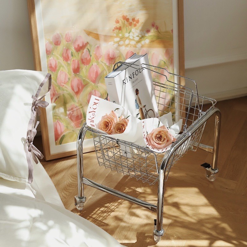 Kệ inox Cao cấp mini có bánh xe SNACK TROLLEY - tiện dụng trang trí Decor phòng sang trọng