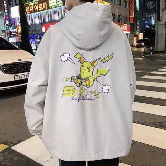 Áo Khoác Dù Chống Nắng Cho Nam Nữ Đôi Có 3 Màu, Ulzzang Unisex in hình PIKa Form Rộng Jacket XUKA SHOP