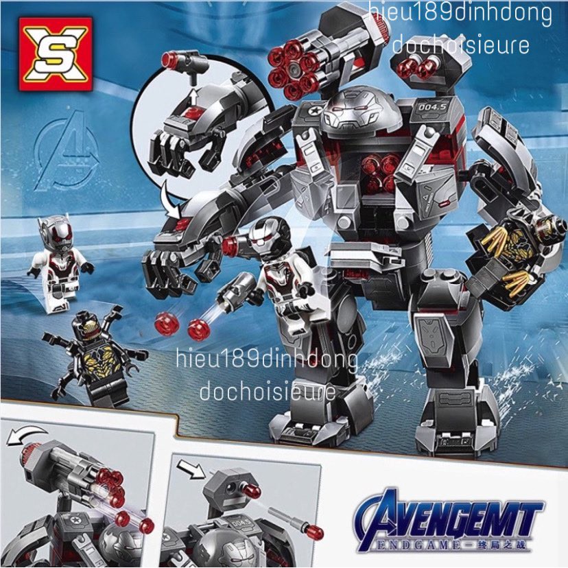 Lắp ráp xếp hình not Lego 76124 , DLP2004 : War Machine Buster Người sắt ironman End Game 346+ mảnh