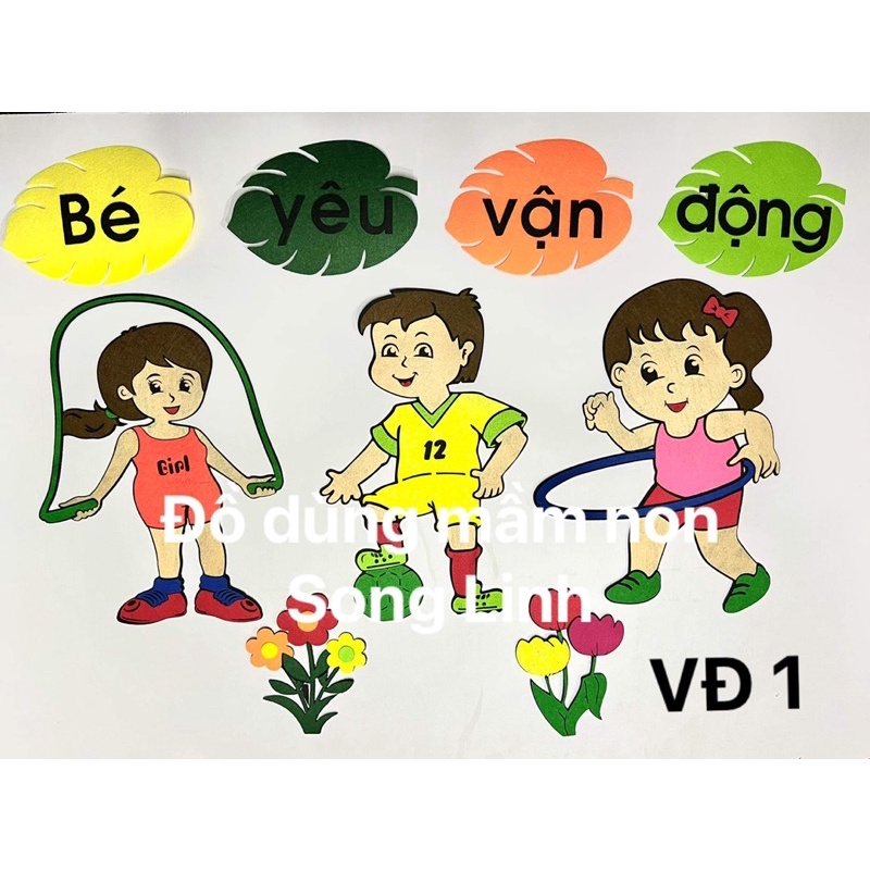 Tranh góc nỉ - Tranh góc mầm non - Góc vận động