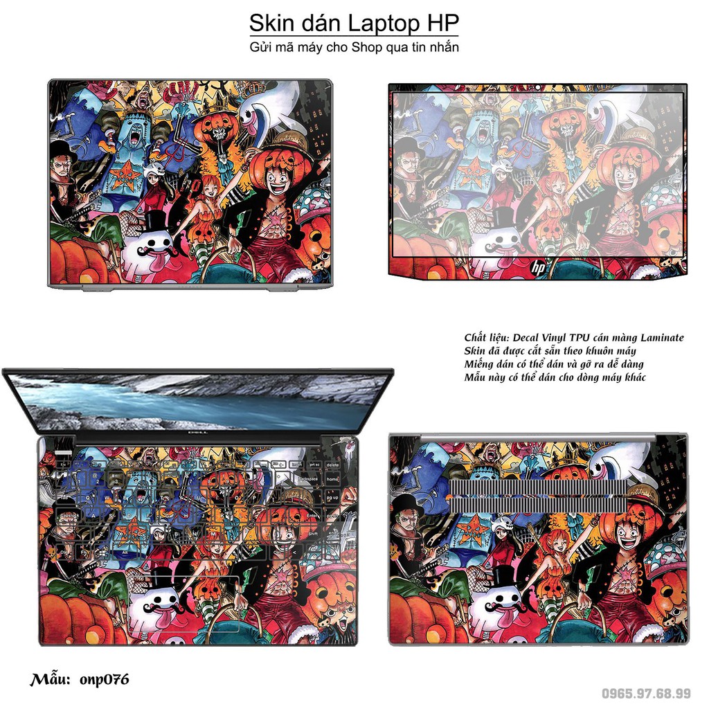 Skin dán Laptop HP in hình One Piece nhiều mẫu 6 (inbox mã máy cho Shop)