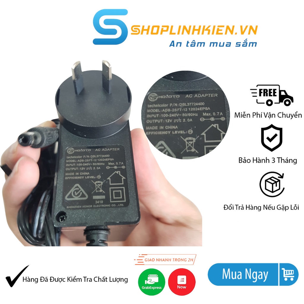 Nguồn Adapter 12V 2A HOIOTO ADS-24FUA-12Y ADS-25FT-12 Bộ Chuyển Đổi Nguồn 12V2A Jack 5.5x2.5 Router-Shoplinhkienm2m