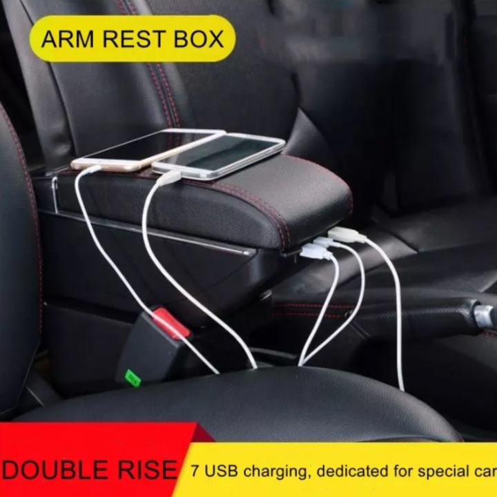 Hộp tỳ tay, đệm tỳ tay lắp cho xe ô tô Chevolet Trax tích hợp 7 cổng USB, Armrest box for Chevolet Trax