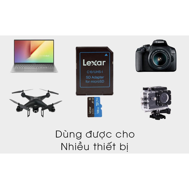 Thẻ nhớ 256GB Lexar 633x micro SDXC UHS-l V30 -100MB/s / Tặng kèm áo thẻ | BigBuy360 - bigbuy360.vn