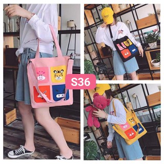 TÚI TOTE VẢI PHONG CÁCH HÀN QUỐC 4 MẶT THÚ CUTE
