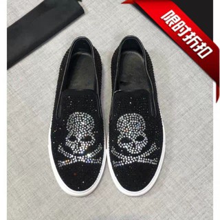 HOT Giầy lười nam🤩 FreeShip đơn 250k💥 Giầy lười nam thời trang hình mặt đầu xương người chất đẹp