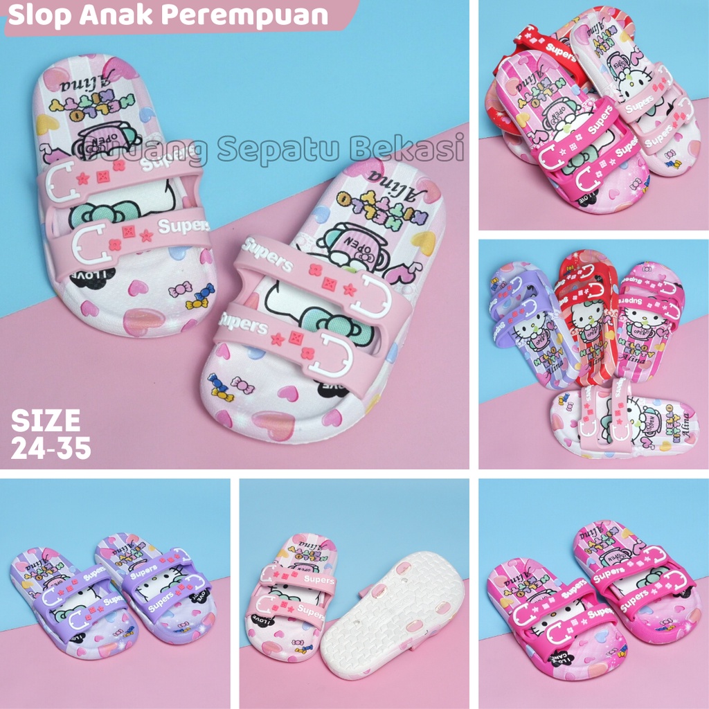 Dép Xỏ Ngón Bằng Cao Su Hình Hello Kitty Đáng Yêu Cho Trẻ Em Gái 24-35 Tuổi 3 4 5 6 7 8 9 10 Tuổi