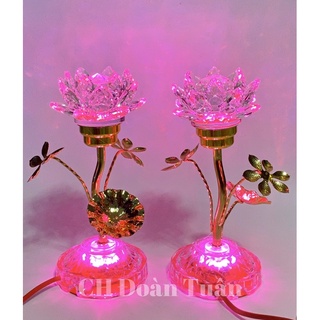 Một cặp đèn hoa sen pha lê M428