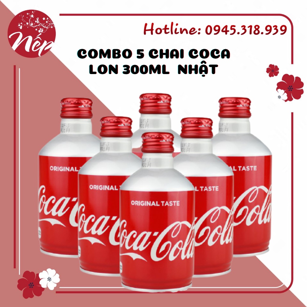 [COMBO 5 CHAI] NƯỚC GIẢI KHÁT CÓ GAS COCA COLA NẮP VẶN 300ML - DATE 3.2023