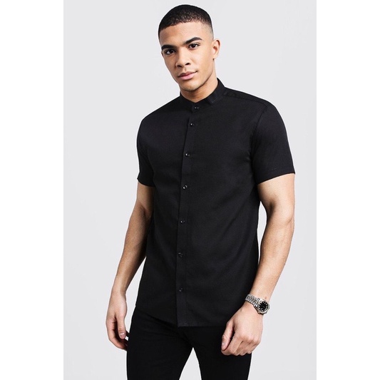 ÁO SƠMI ĐŨI CỔ TÀU  ZARA MEN VẢI DƯ VNXK
