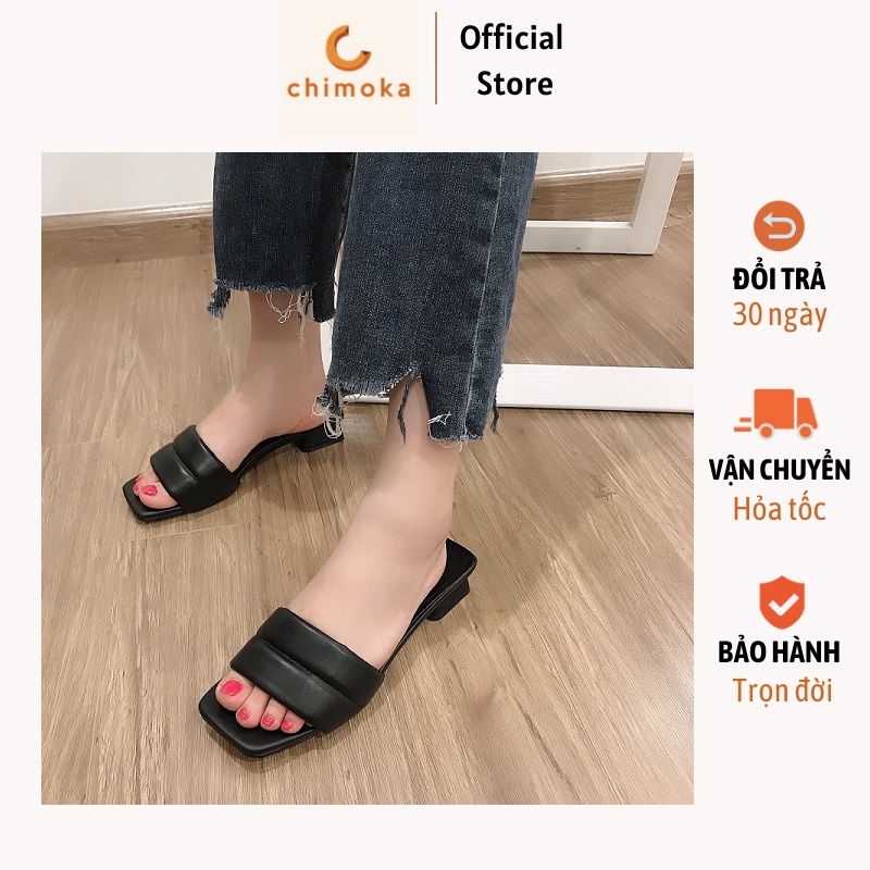 Dép Nữ 2 Cm Quai Siêu Êm Mềm Da Mờ Hot Trend Sành Điệu Chimoka L001 Form Chuẩn