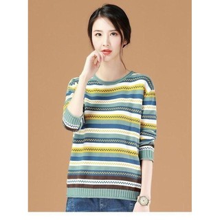 ÁO LEN PHỐI SỌC MÀU KẺ NGANG SIÊU XINH - MH675210 - HÀNG QUẢNG CHÂU