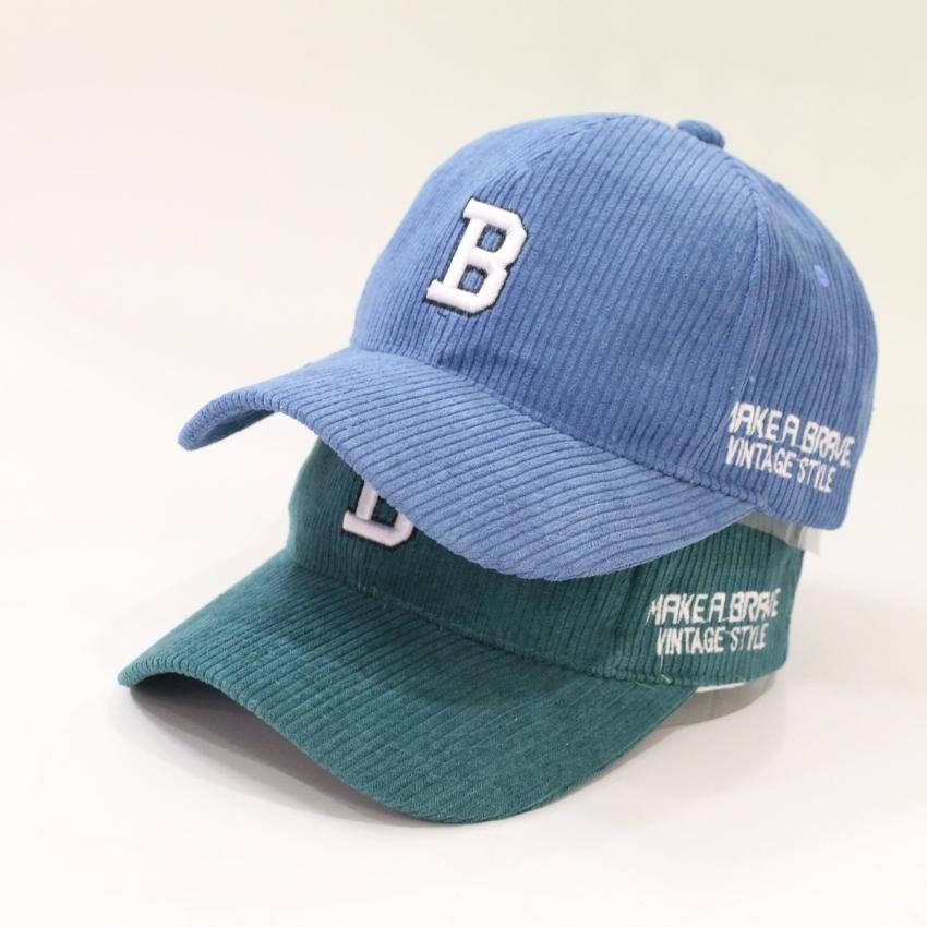 Nón Kết Thêu Chữ B Chất Liệu Nhung Tăm Thời Trang Unisex Phong Cách HÀN QUỐC