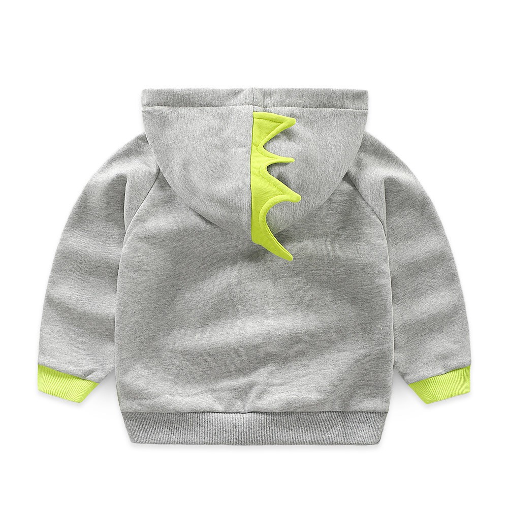 Áo Hoodie khủng long bé trai XIAILE áo nỉ da cá cho bé chất cotton hàng xuất khẩu