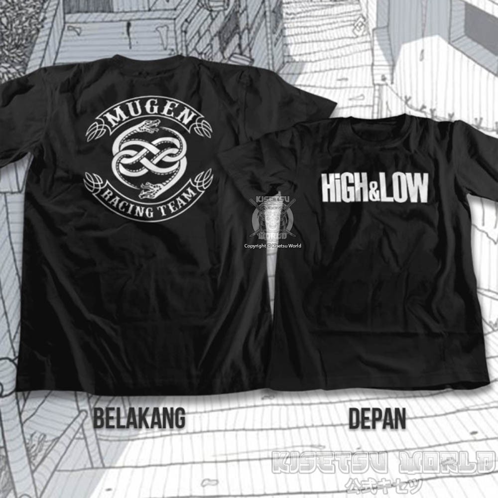 Áo thun HIGH N LOW MUGEN RACING TEAM Baju Distro Anime Jepang Japanese Tshirt