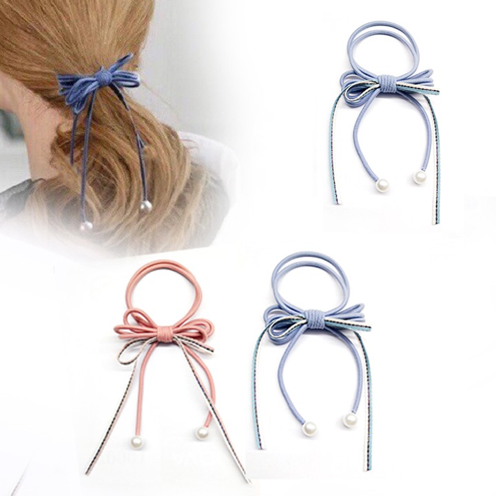 Set 02 Dây Buộc Tóc Nơ Nhẹ Nhàng Nữ Tính