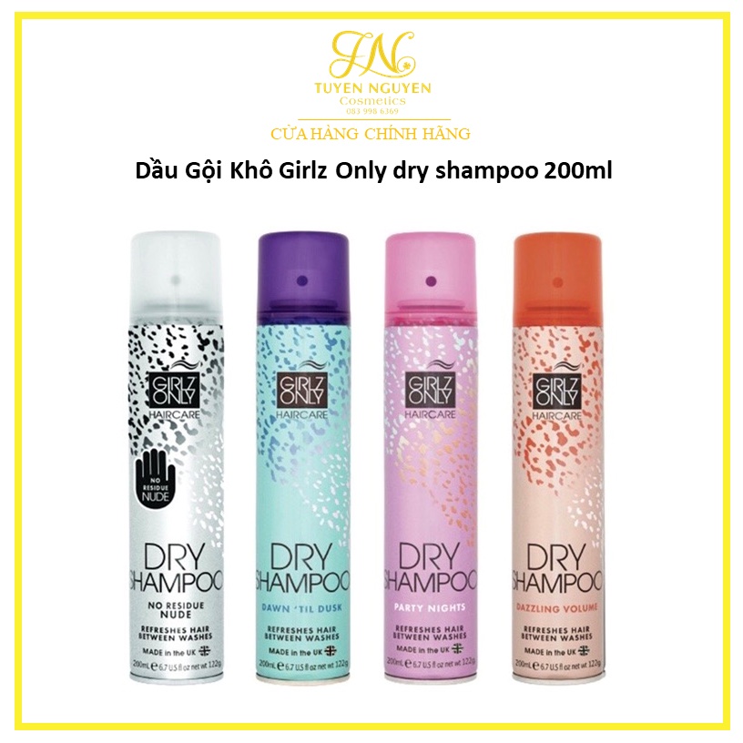 Dầu Gội Khô Girlz Only dry shampoo 200ml
