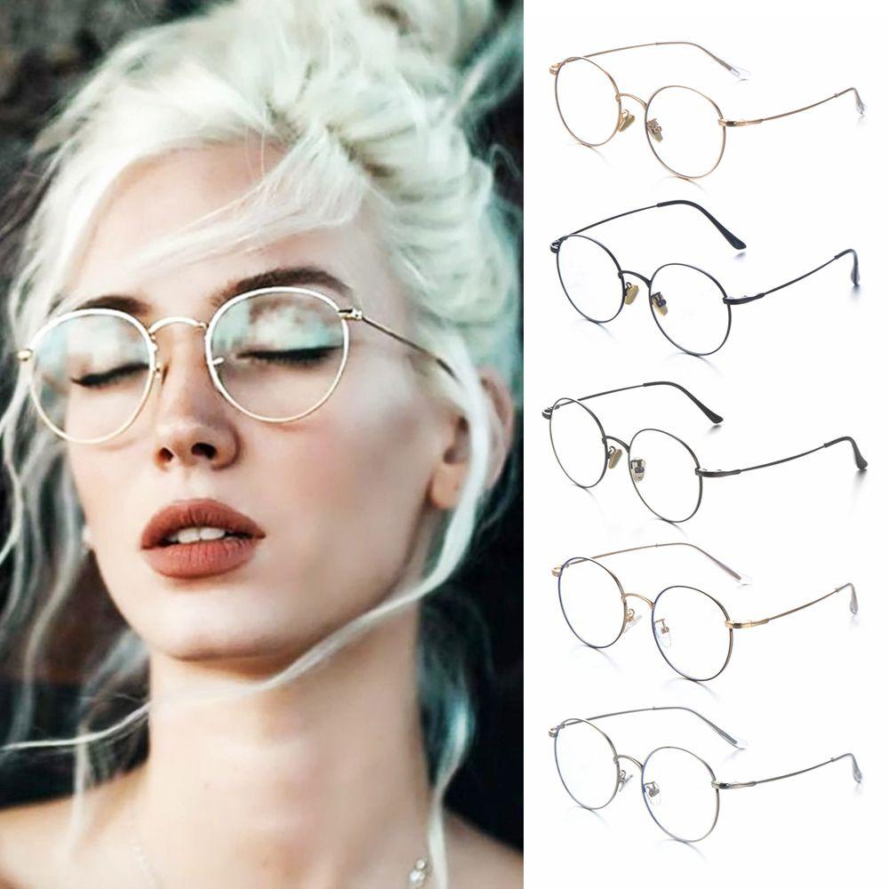 ESPO Mắt Kính Gọng Tròn Chống Ánh Sáng Xanh Chất Liệu Kim Loại