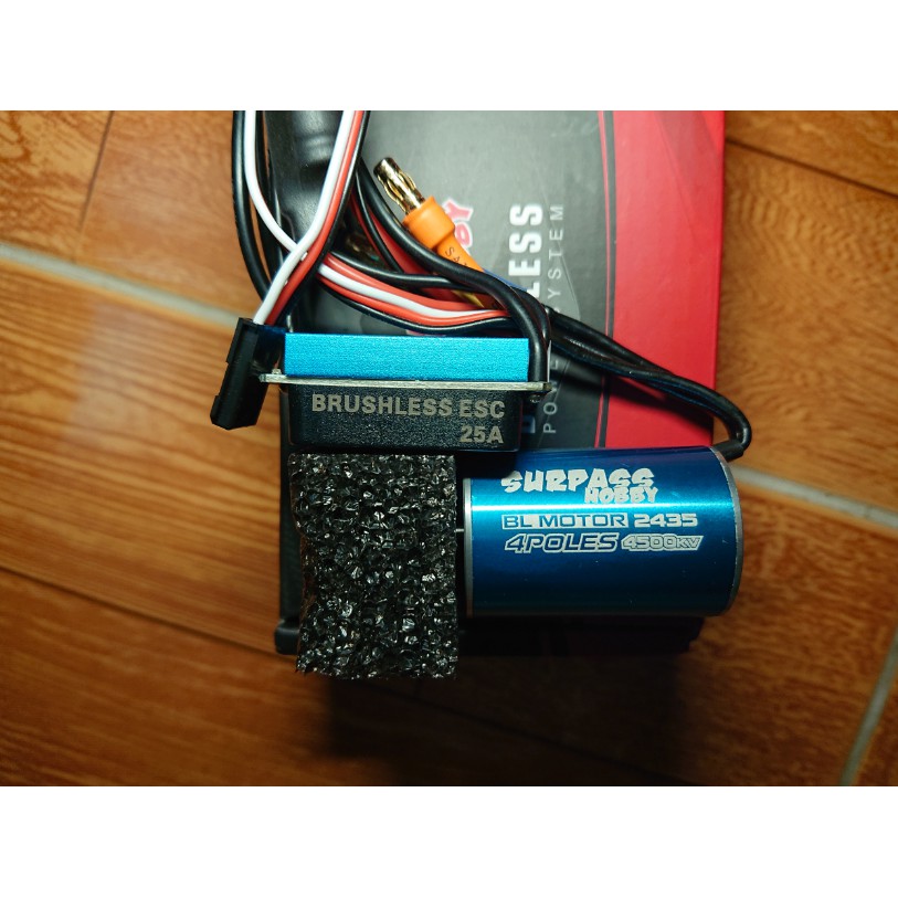 SURPASS HOBBY 2435 4500KV Sensorless Brushless Motor and 25A Brushless ESC for 1/18 1/16 RC Car