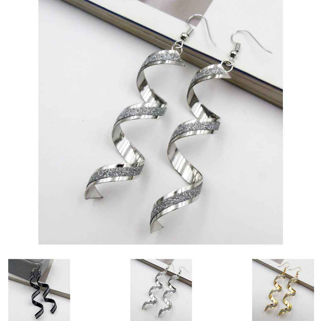 Hoa Tai Hợp Kim Thiết Kế Xoắn Ốc Phong Cách Retro