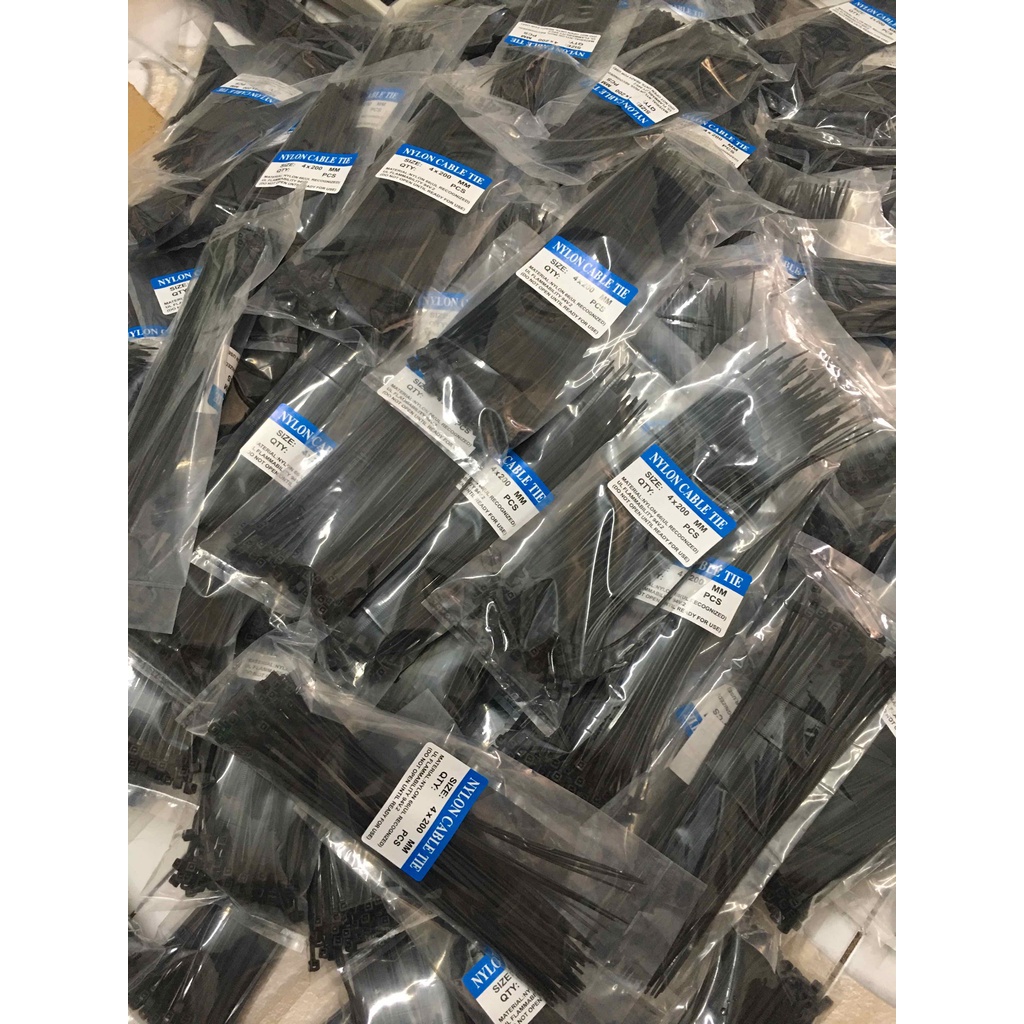 Dây rút nhựa đen 4x200mm, túi 70 sợi