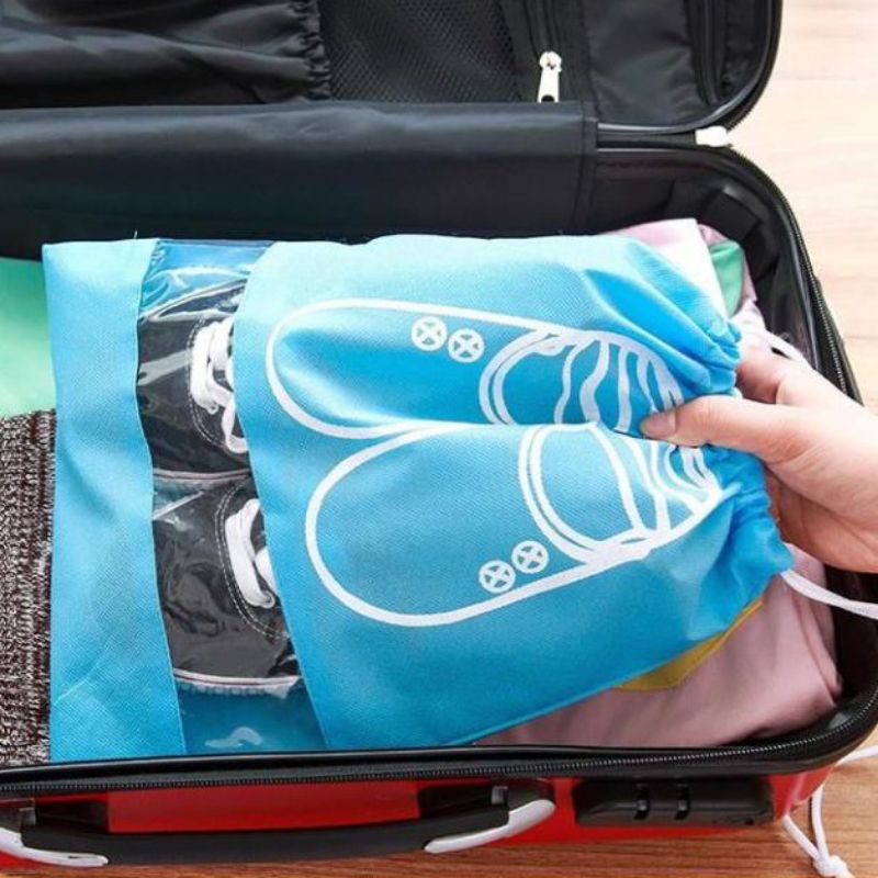 Túi đựng giày hoạ tiết chống bẩn đi du lịch tiện lợi