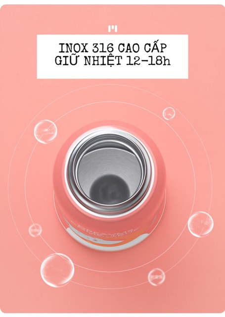 Bình uống nước giữ nhiệt cao cấp 550ml tặng kèm túi và phụ kiện ms1101692, bình đựng nước cho bé