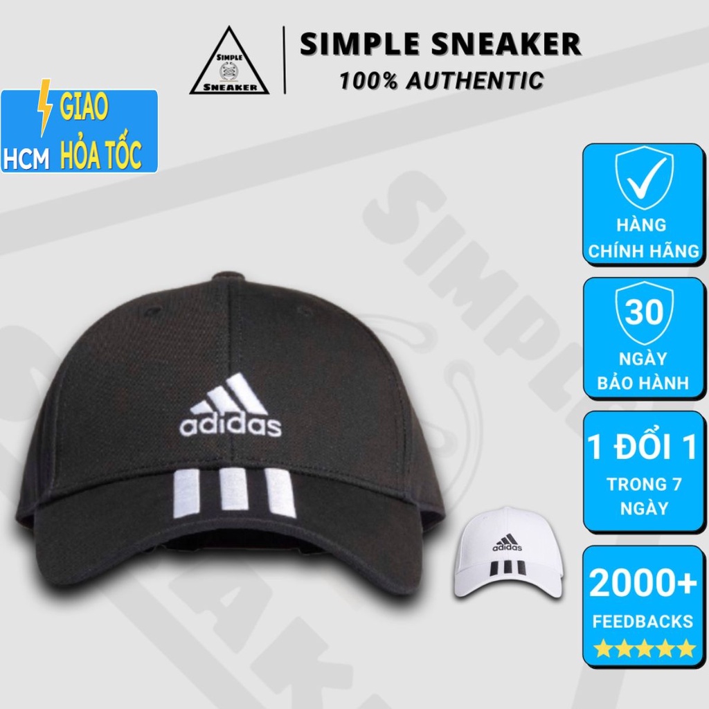 Mũ Nón Adidas Chính Hãng 💙FREESHIP💙 Adidas Sport 3S CT Black Cap Chuẩn Auth - Mũ Lưỡi Trai Adidas Unisex- Simple Sneaker