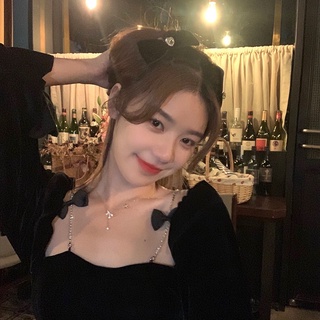 Kẹp tóc nơ đính đá phong cách Hàn Quốc