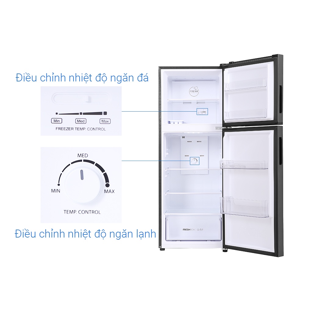 Tủ lạnh Aqua Inverter 212 lít AQR-T239FA - Làm lạnh đa chiều, Khử mùi diệt khuẩn Nano Fresh Ag+, Freeship HCM.