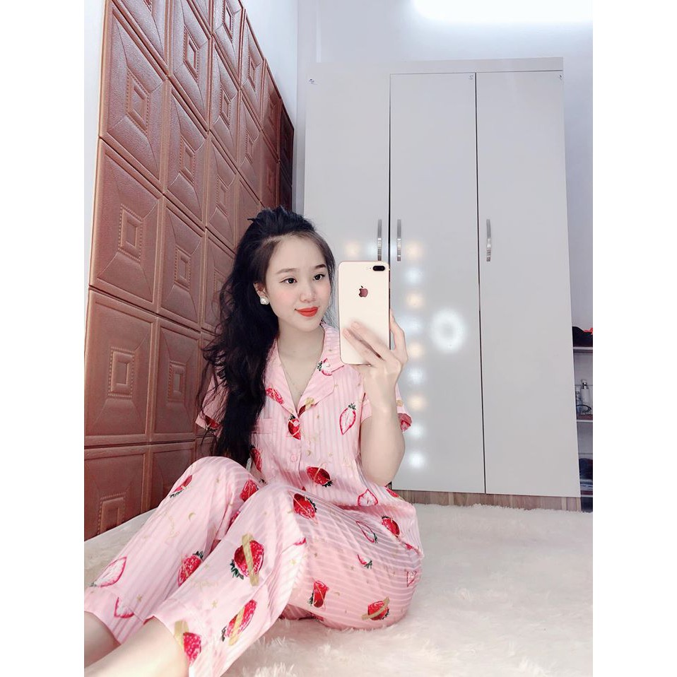 Bộ lụa đẹp🔥FREESHIP🔥 Đồ bộ lụa Gấm hình dâu | BigBuy360 - bigbuy360.vn