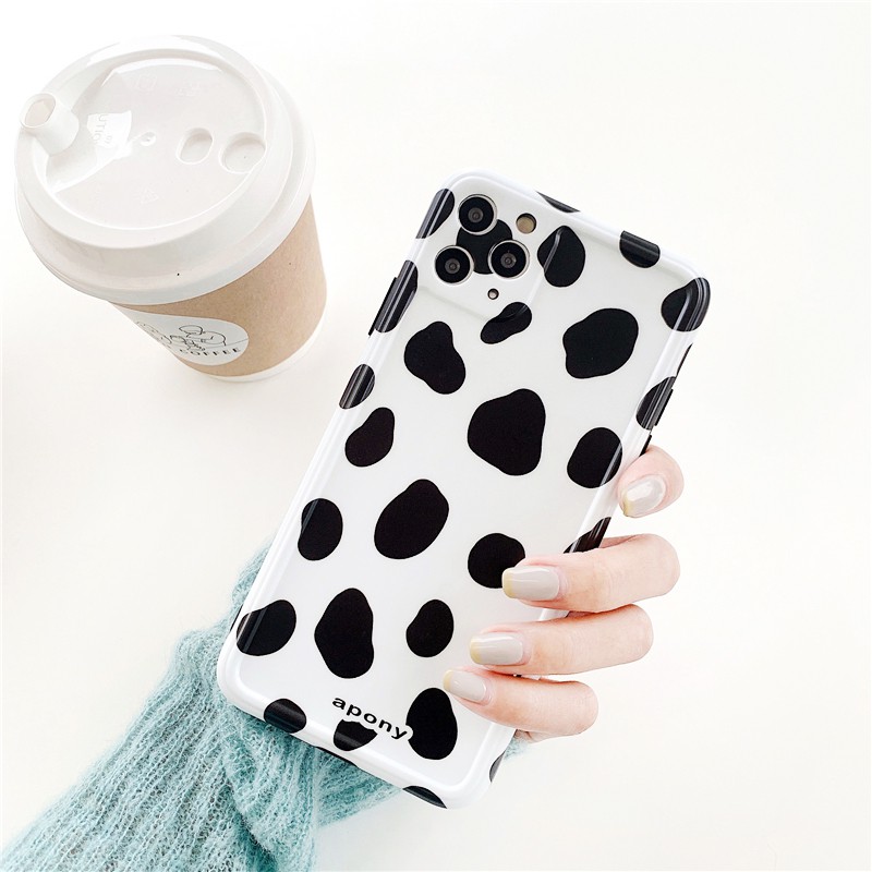 Ốp lưng iphone Bò sữa bóng cạnh vuông 6/6plus/6s/6splus/7/7plus/8/8plus/x/xr/xs/11/12/13/pro/max/plus/promax | BigBuy360 - bigbuy360.vn