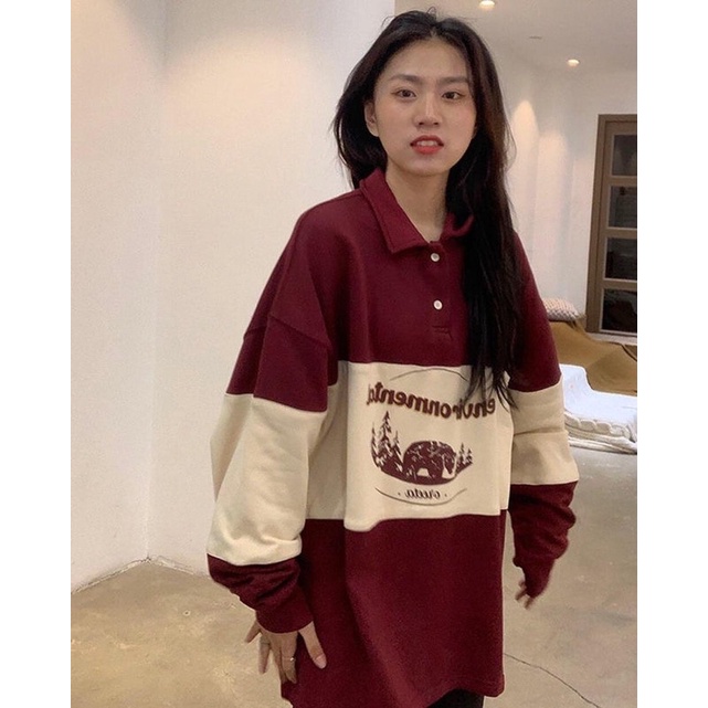 Áo polo nỉ phối ( thân trắng phối xanh, đỏ ) l | BigBuy360 - bigbuy360.vn