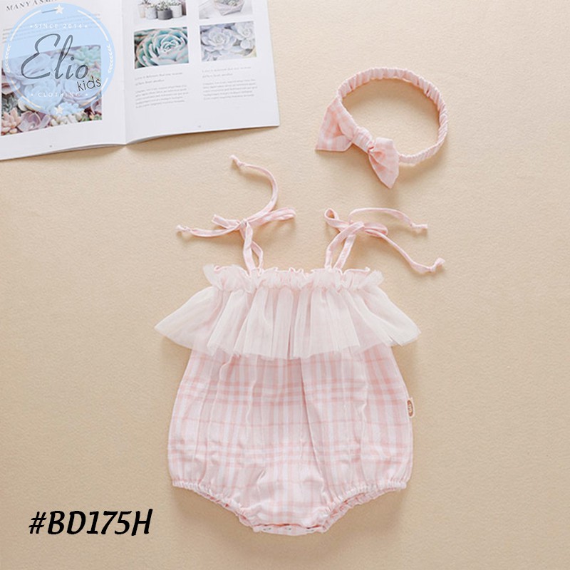 Bodysuit bé sơ sinh, áo sơ sinh cho bé từ 1 tháng đến 1 tuổi kiểu 2 dây đáng yêu chất liệu cotton 100% cao cấp  BD175